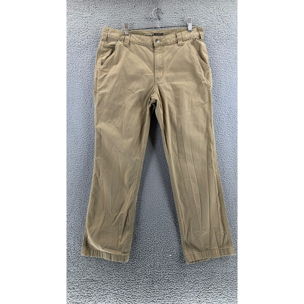 Carhartt Relaxed Fit Canvas Work Pants Tan Khaki Mens 33x29 Actual BN2291-M READ